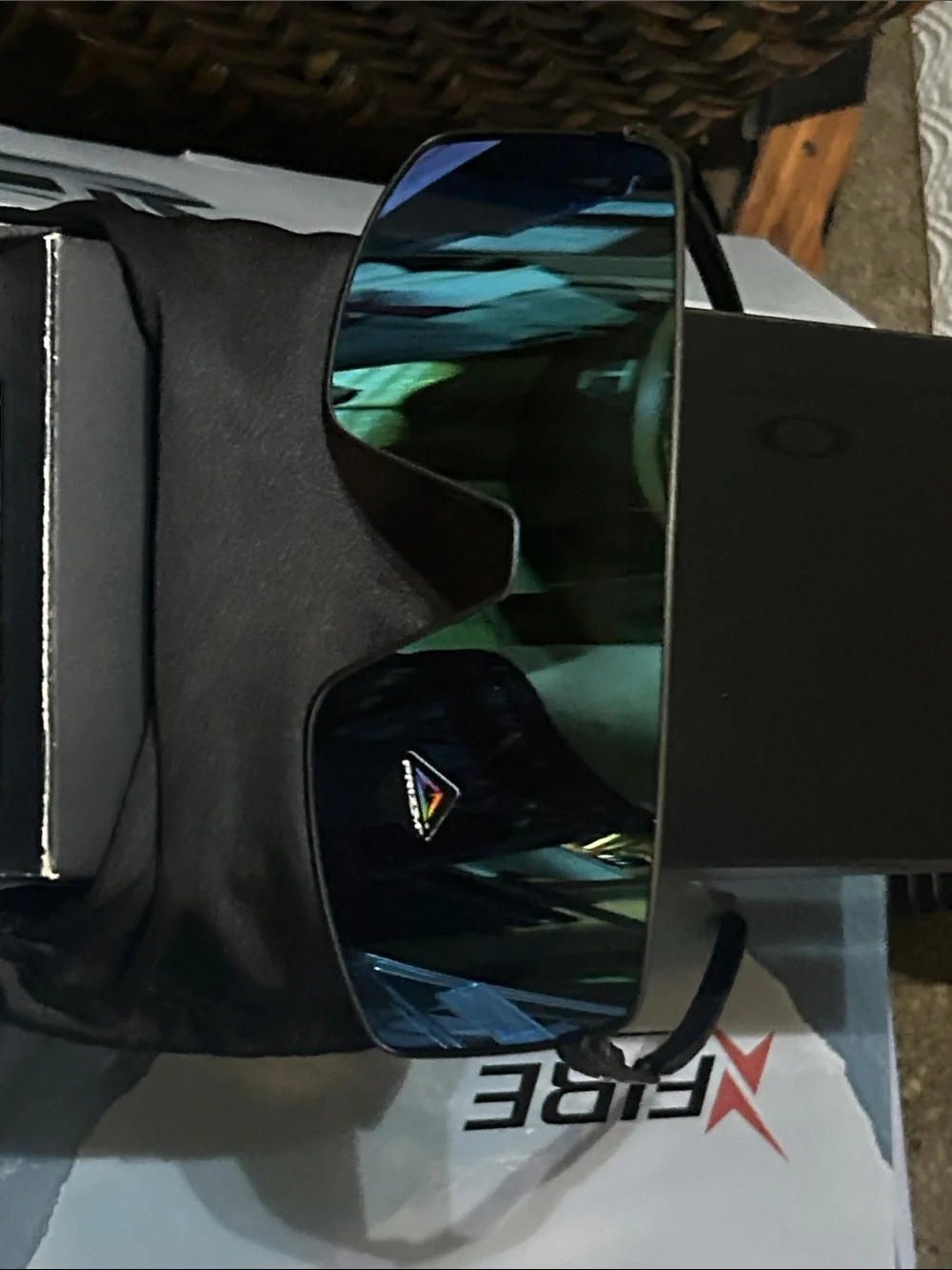 Oakley Sutro Ti Shield Sunglasses in Sapphire Green Lens with Satin Lead Frame